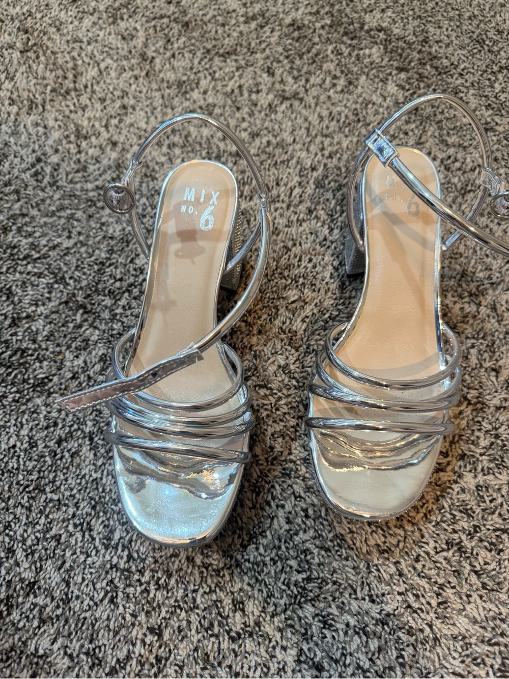 Mix No. 6 Silver Rhinestone Heels - Picture 2 of 4